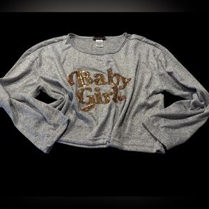 Grumpy and Gorgeous Gray Baby Girl Cropped
Lightweight Sweatshirt